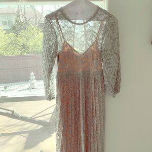 Maternity all over lace maxi dress
